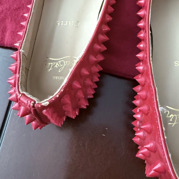 Christian Louboutin Red Studded flats - Picture 8 of 13